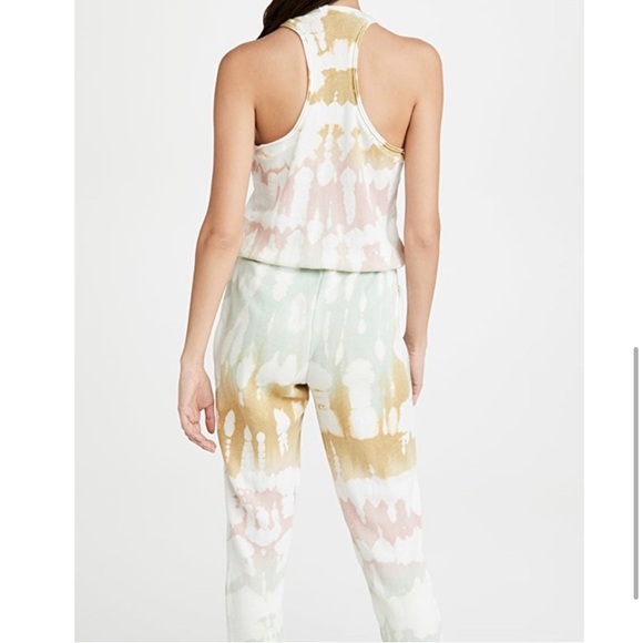 𝅺Young Fabulous & Broke green and peach tie dye Jumpsuit w/ pockets size xs - Picture 3 of 13